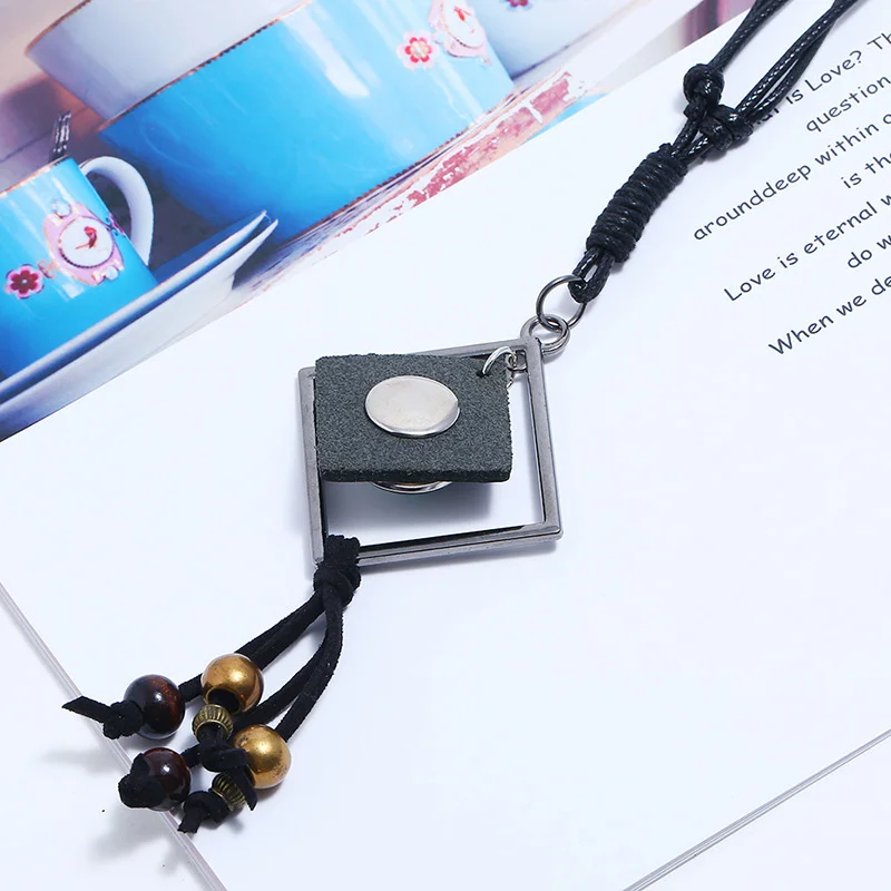 NIUYITID Women Men Twelve Constellations Necklace Waxed Thread Rope Necklace & Pendant Wooden Bead Neckless Jewellery  (3)