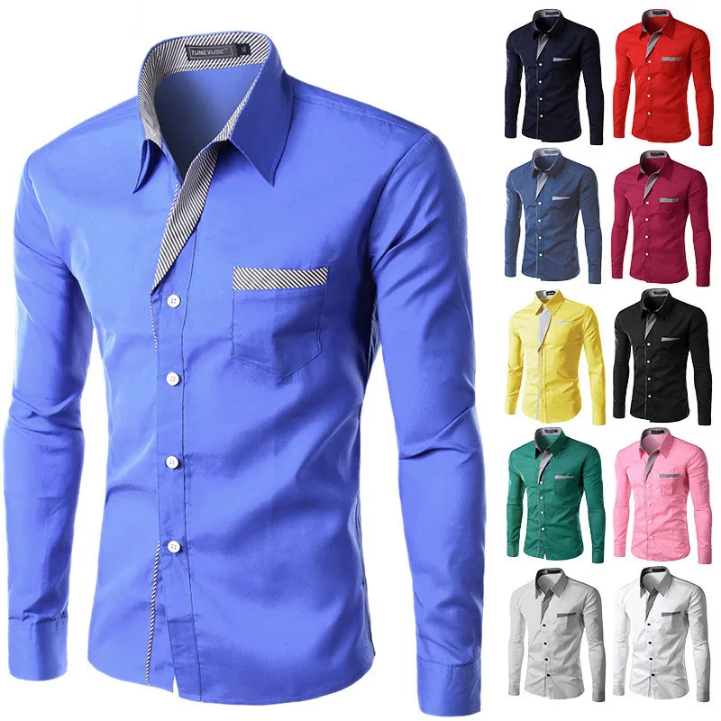 2017 Новый модный бренд Camisa Masculina рубашка с длинными рукавами для мужчин корейский