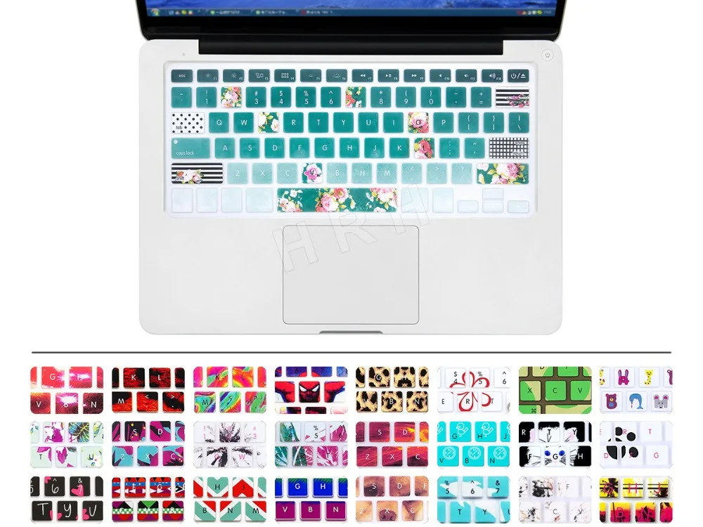 

Green Pastoral Flowers Silicone US Keyboard Cover Keypad Skin Protector For Apple Mac Macbook Pro 13 15 17 Air 13 Retina 13