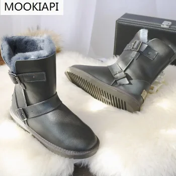 

The latest high-quality snow boots in Europe in 2019, real sheepskin, natural wool,warm snow boots five colors