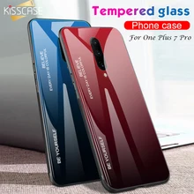 KISSCASE Gradient Tempered Glass Phone Case For Oneplus 7 Pro Oneplus 7 Glass 9H Cases For one plus 7 pro one plus 7 Back Covers