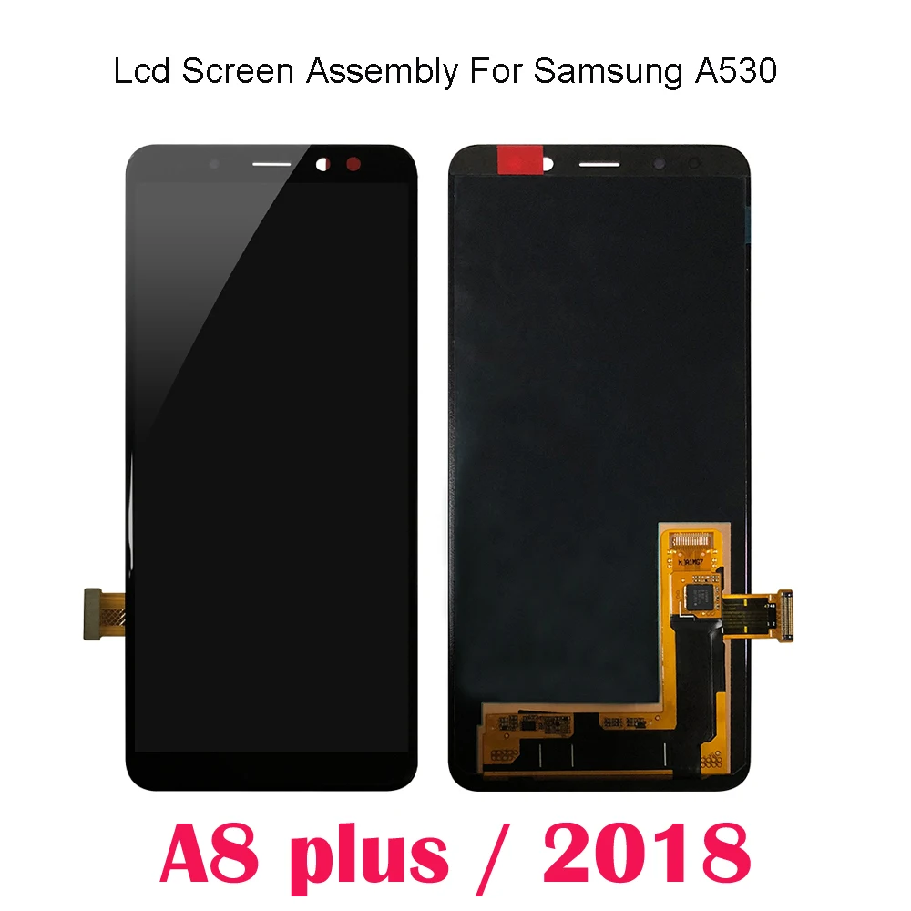 

For samsung lcd A530,2018,A8 plus display,good quality,and touch very well screen,have blck color.