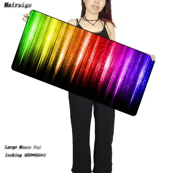 

Mairuige color lines Free Shipping 900*400*4MM Washing Mouse Pad Computer Notebook Gaming Large Lock Edge For CSGO LOL