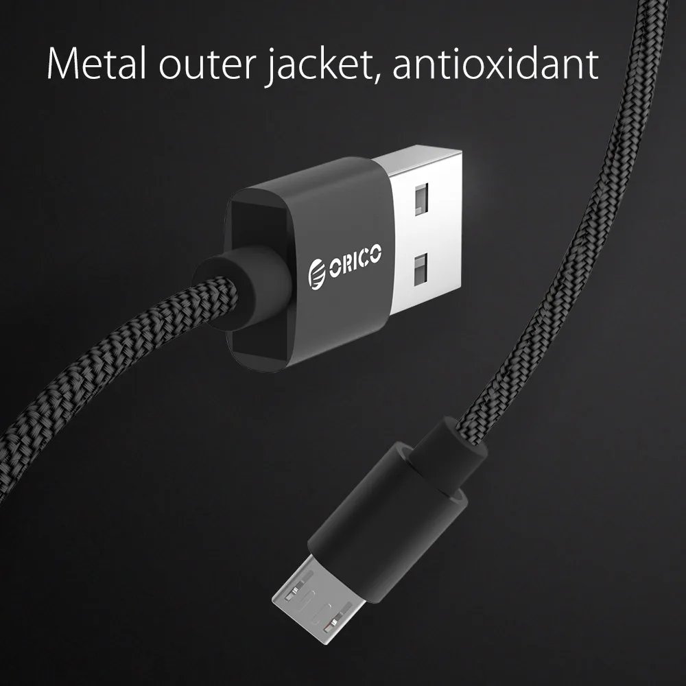 ORICO 2.4A Micro USB кабель нейлон быстрое зарядное устройство кабель для передачи данных Универсальный Android мобильный телефон зарядный кабель для samsung Xiaomi LG