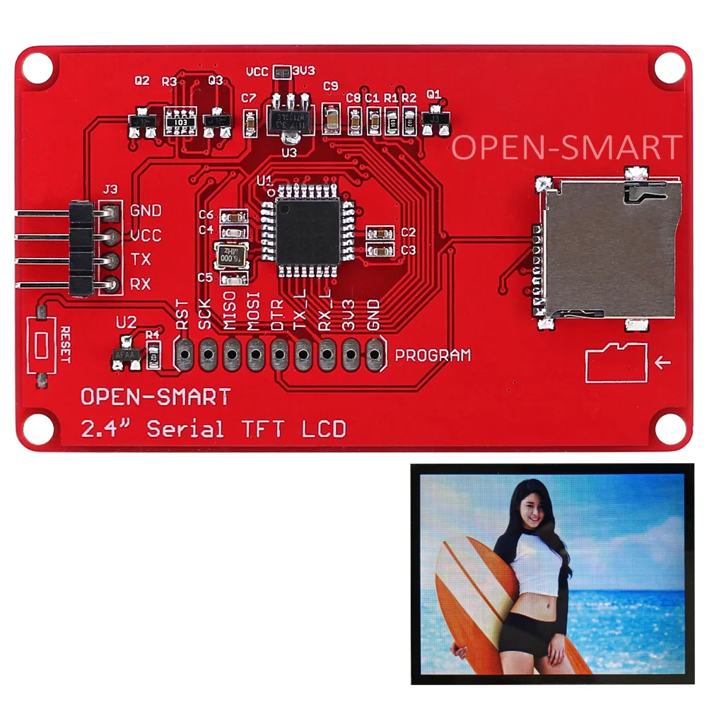OPEN-SMART 2.4 inch UART Serial TFT LCD module Expansion Shield with TF card socket for Arduino UNO R3 Mega2560 Nano Leonardo