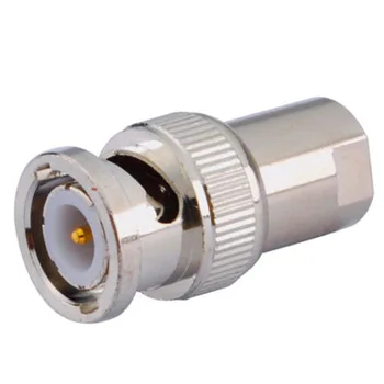 

50 Pieces BNC Male Plug to FME Plug Male Straight RF Coaxial Adapter Connector Nickel Brass
