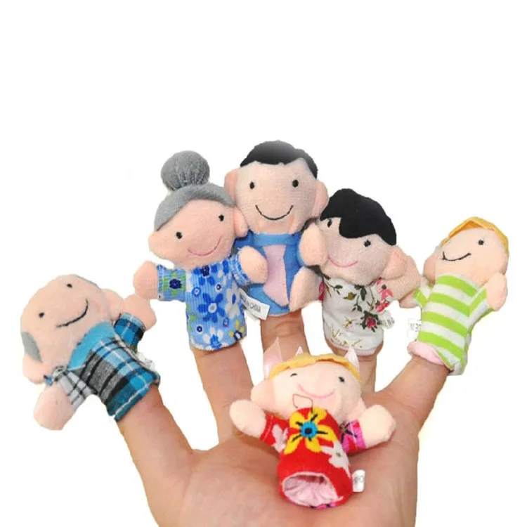 

6 Pieces Family Finger Puppets Cloth Doll Baby Educational Hand Toy Story For Kids