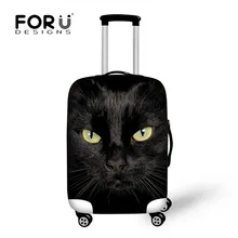 FORUDESIGNS Black Cat Printed Travel Bags Luggage Cover Thick Elastic Stretch Protective Suitcase Covers Apply to 18''-30'' Case FORUDESIGNS Black Cat Printed Travel Bags Luggage Cover Thick Elastic Stretch Protective Suitcase Covers Apply to 18''-30'' Case
