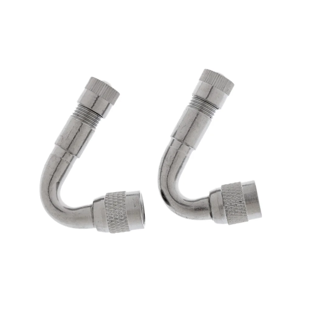2 Pieces Air Tyre Valve Extension Adapter 45/90/135 Degree for Car Truck Motorcycle Bike Scooter High Quality Copper