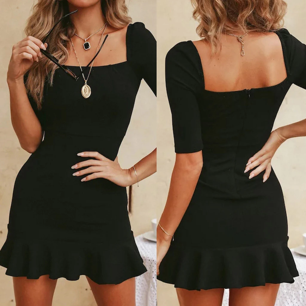 ruffle backless dress
