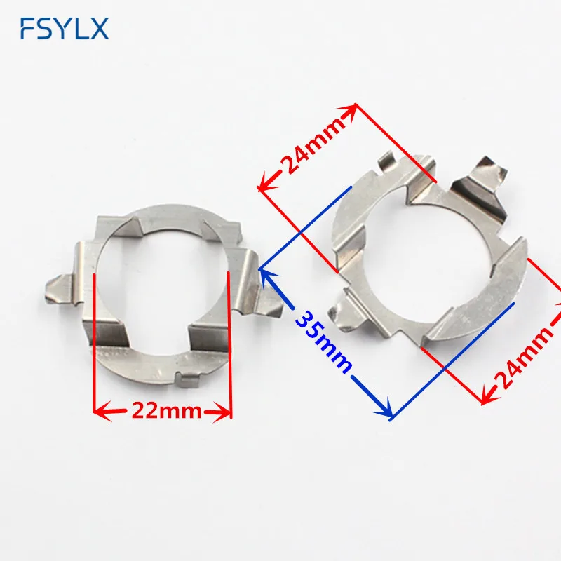 FSYLX 100 ПК H7 Автомобильный светодиодный Лампа адаптер держателя ML350 Touareg Octavia A5 превосходные MK2 светодиодный фар H7 светодиодный металлический зажим переходник упора