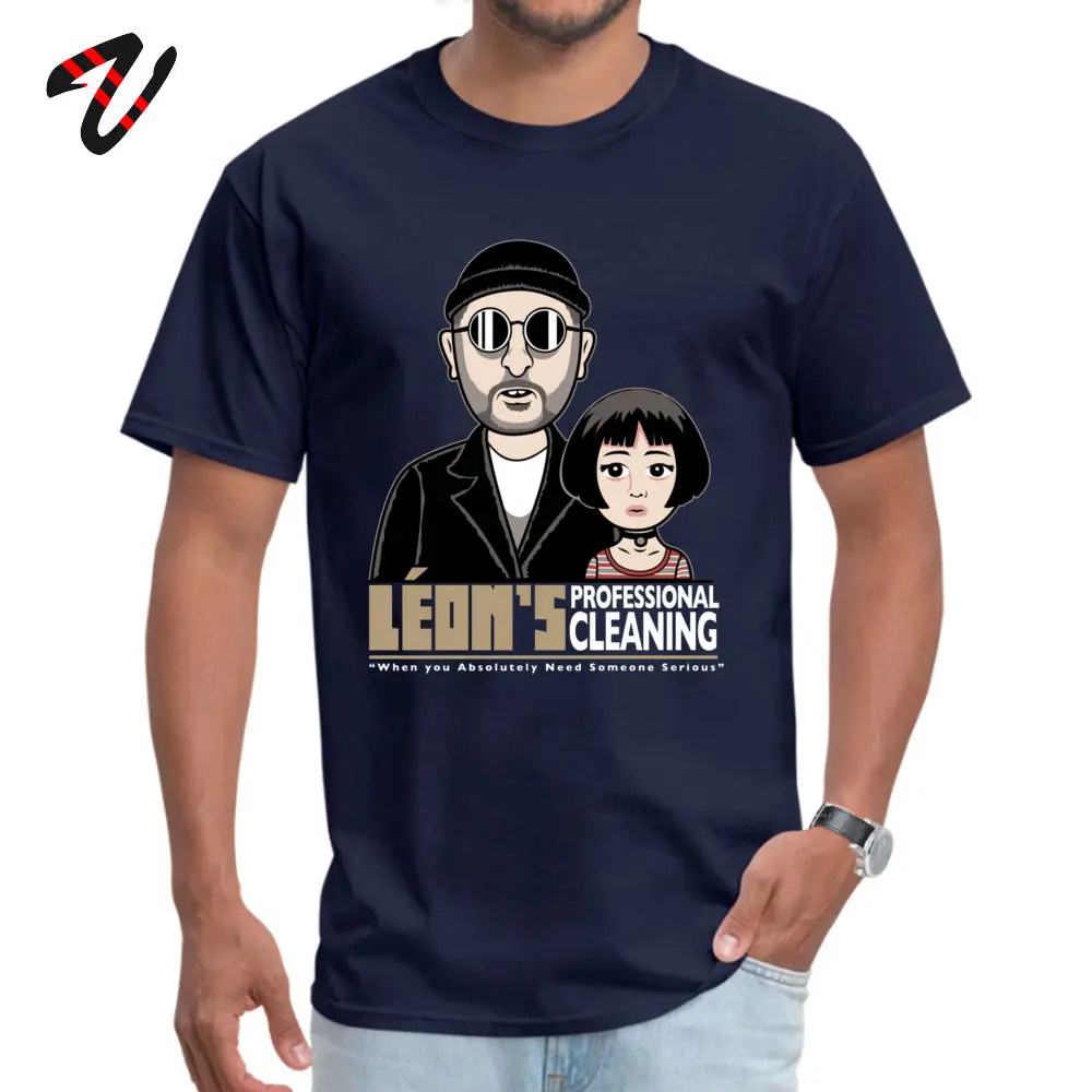LEONs Professional Cleaning Short Sleeve Tops Tees O Neck Cotton Fabric Men T Shirt 3D Printed Tops T Shirt Company LEONs Professional Cleaning15979 navy