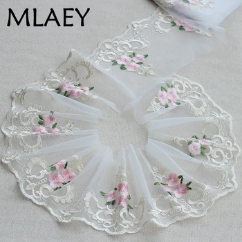 

MLAEY 2y/lot Rose Exquisite Embroidered Lace Trim, Lace Fabric ,Quality Lace Ribbon ,DIY Craft&Sewing Dress Clothing Accessor