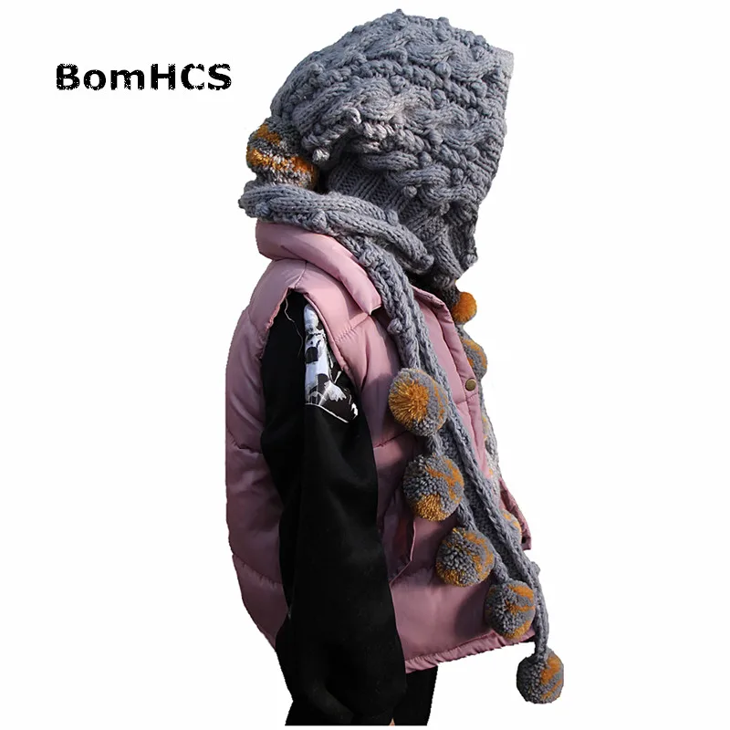 BomHCS очень большая Серая шапка и перчатки с шарфом (костюм из 2 предметов) Милая