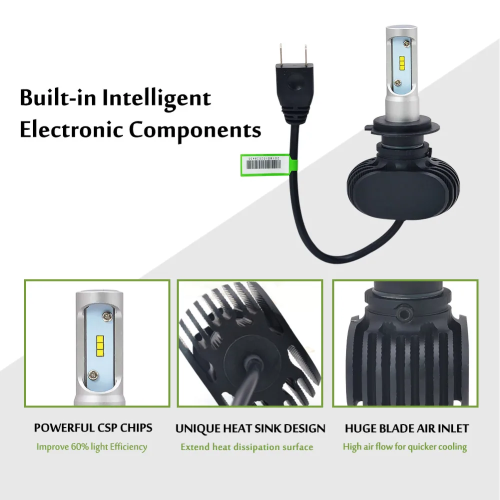 Авто H3 Led H7 H1 H11 H8 H9 9005 HB3 9006 HB4 H4 автомобильный Светильник лампы 50 Вт 8000LM головной