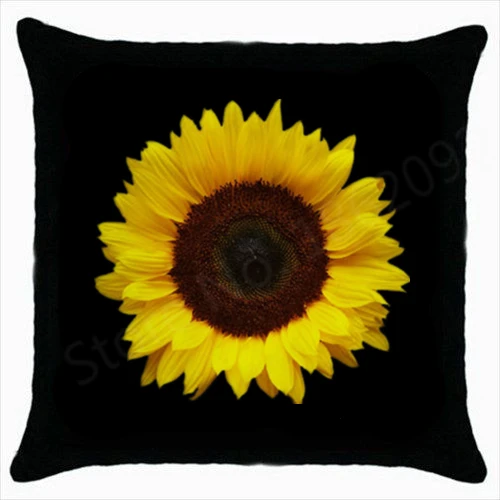 New Black Yellow Sunflower Decorative Cushion Covers Modern Outdoor