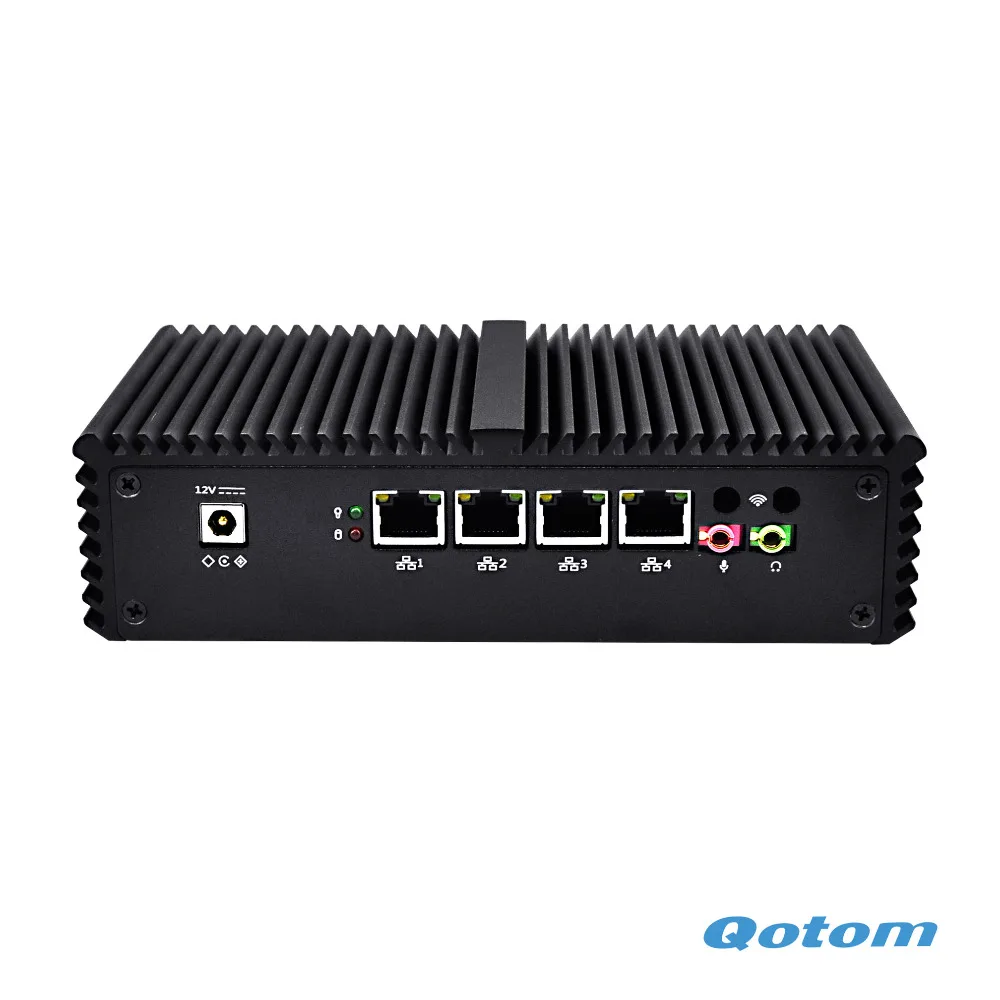 Barebone Mini PC Qotom Q310G4 4*Lan Nano itx 3215U Pfsense Firewall Mini Computer Fanless PC Ubuntu Router X86 Linux Mini Server