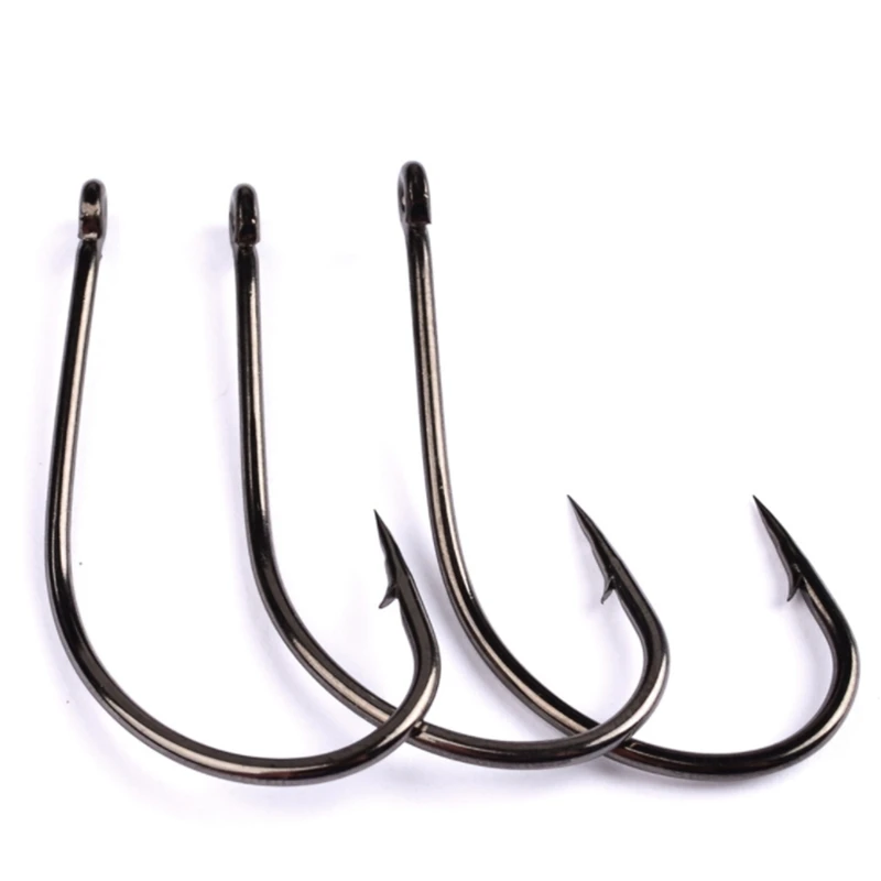 

100pcs/lot 1# 4# 5# 1/0# 2/0# 3/0# 4/0# 5/0# 6/0# 7/0# Crank hook Fishing Hook Set in Fly Fishhook High Quality Accessories