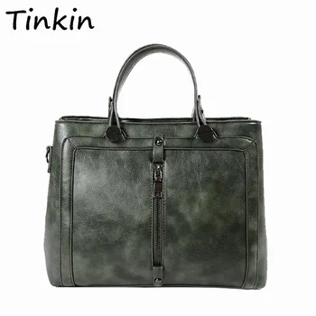 

Tinkin Women High Capacity Multifunctional Shoulder Bag Female Vintage Daily Shopping Messenger Bag Lady PU Causal Crossbody Bag