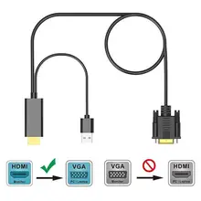 HDMI к VBA долгосрочные патч-корд с Питание USB кабель совместим для Mac маленький ПК, ноутбук PS4 для Xbox на ТВ кабель адаптера