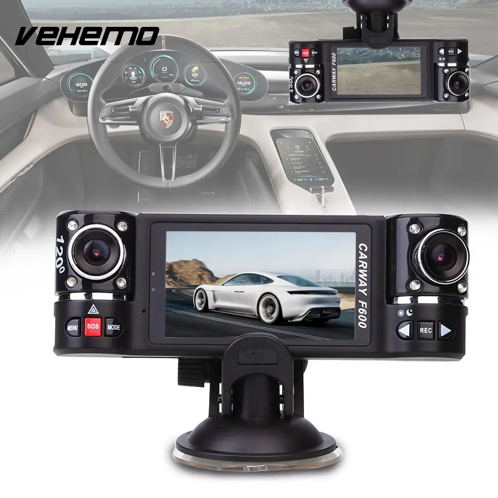 

F600 2.7" HD 1080P Dual Lens Car Vehicle DVR Rear View Auto Data Recorder