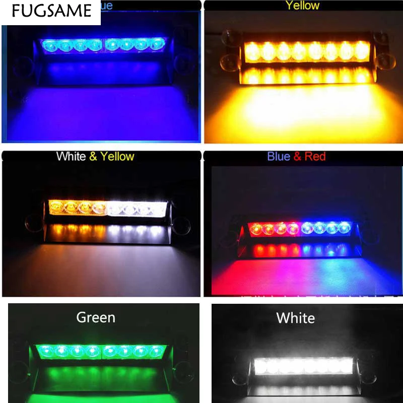 FUGSAME 8LED Автомобильный Стробоскоп приборная панель предупреждение колода