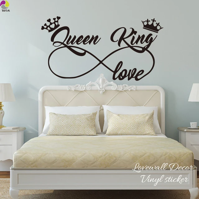 king and queen love infinity crown wall sticker bedroom sofa family
