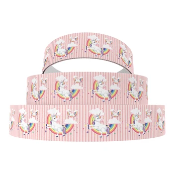 

David accessories 38mm 50yard/roll Unicorn Printed Grosgrain Ribbon DIY Hairbows Handmade Decoration Ribbons Fabric,50Yc7152