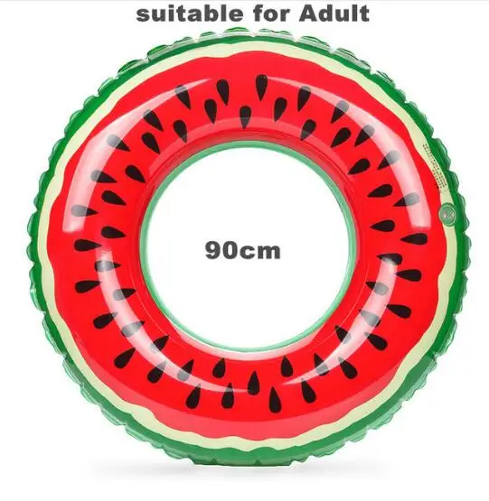 Детский Взрослый надувной плавательный круг арбуз надувной плавающий круг спасательный круг уплотненное арбузное кольцо для плавания - Цвет: 90
