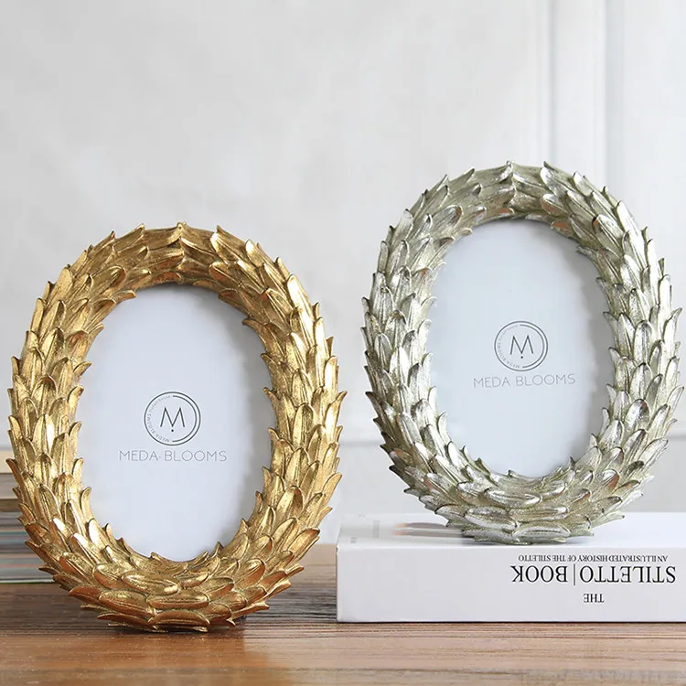 

Modern minimalist 6 inch gold silver kylin tree resin photo frame home set decoration decorative wall can be wall