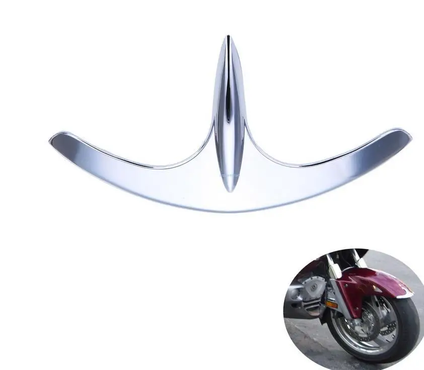 1 Set Motorcycle Fairing Chrome Front Fender Tip For Honda Goldwing GL1800 2001-2011 1 set motorcycle front