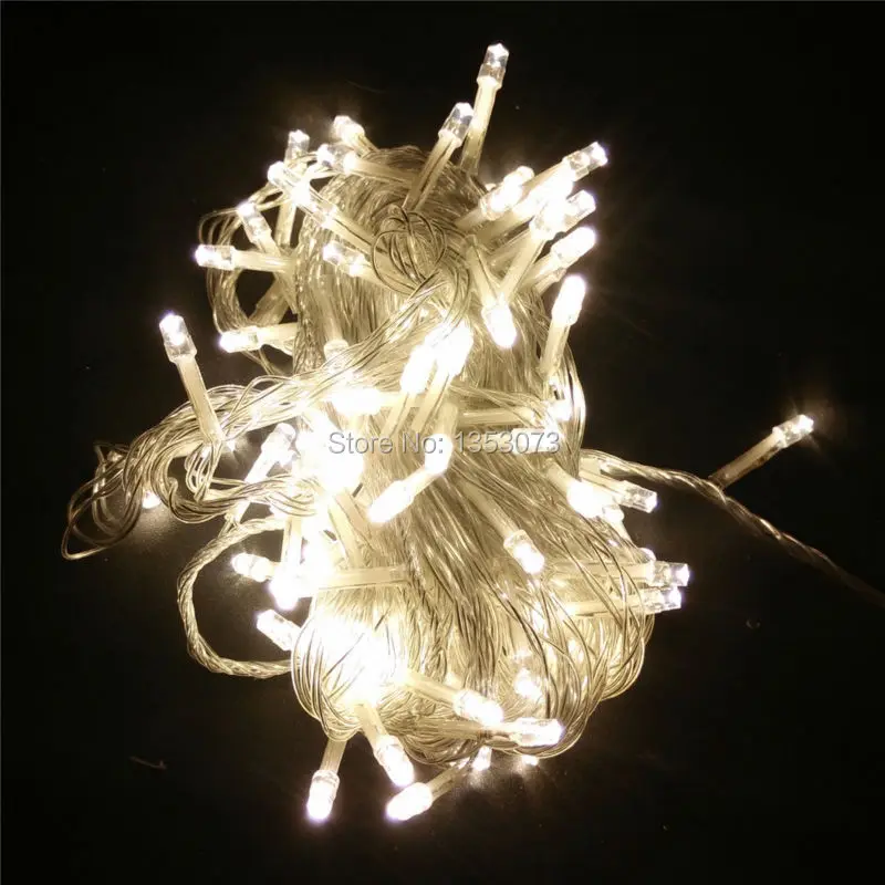 Multicolour 100 LED String Light 10M 220V 110V Decoration Light for Christmas Party Tree Wedding With 8 Modes cordoes de LED - warm white