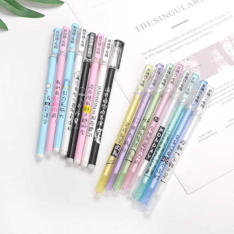 

Letters Logo Creative Gel Pens Week Subject Cartoon School Supplies Kawaii Pens Office Stationery Writing Handles Wholesale