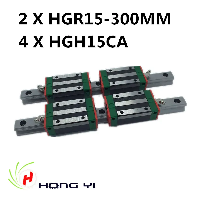 

100% New HIWIN Linear Guide HGR15 300mm rail with 4pcs HGH15 CA Narrow Type blocks