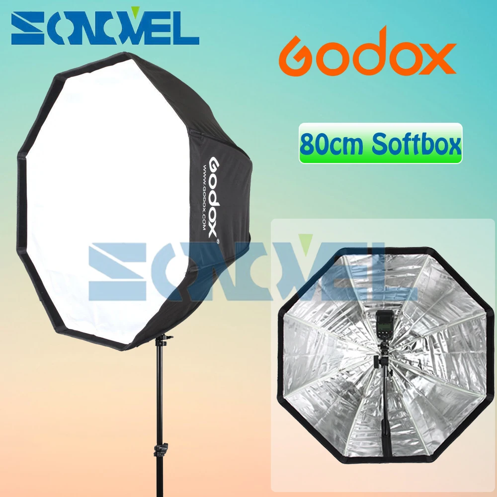 Godox переносной восьмиугольный софтбокс 80 см 31 5 Дюймов фотовспышка для студийной