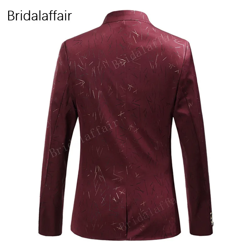Mejor Precio Traje De Boda Para Hombre Rojo Estampado A La Moda Para Hombre 2 Piezas Slim Fit Chaqueta De Esmoquin De Novio Con Conjunto De Pantalones 2018 June 2020