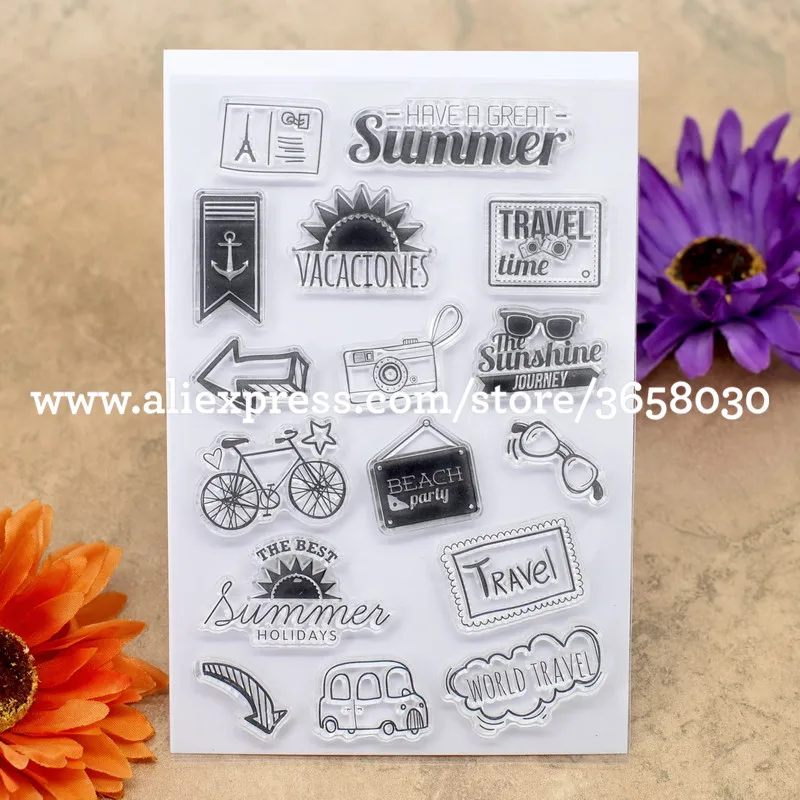 

HAVE A GREAT SUMMER BEACH party Scrapbook DIY photo cards account rubber stamp clear stamp transparent stamp 10x15cm 8052563