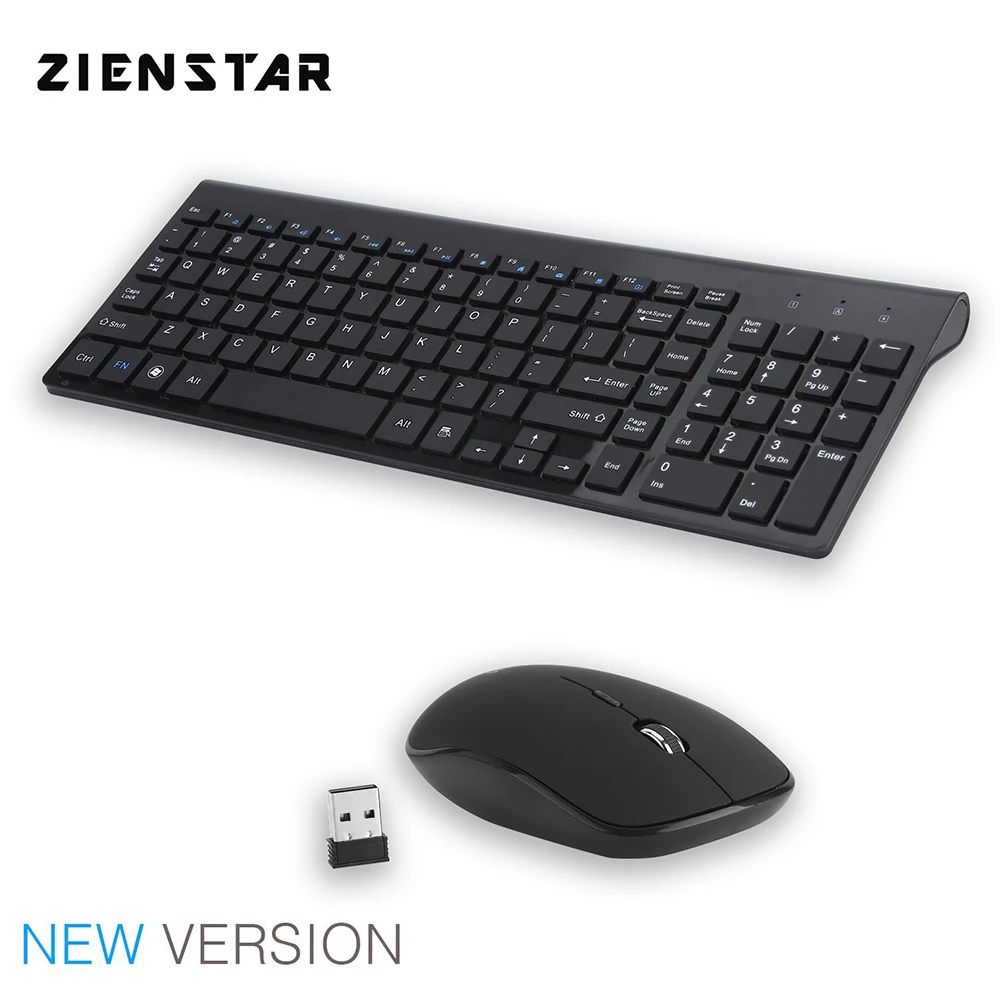 Zienstar English 2.4G Wireless Keyboard Mouse Combo with USB Receiver for Macbook,Computer PC,Laptop ,TV BOX and Smart TV цена Zienstar English 2.4G Wireless Keyboard Mouse Combo with USB Receiver for Macbook,Computer PC,Laptop ,TV BOX and Smart TV цены онлайн