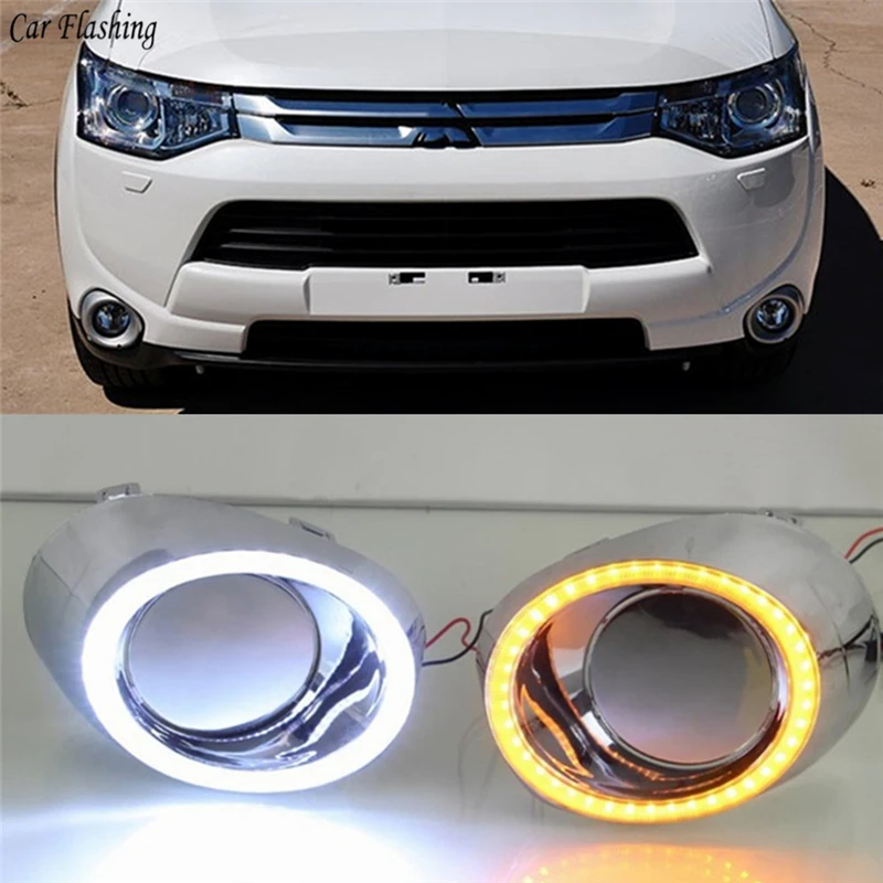 Car Flashing 2pcs LED Daytime Running Lights For Mitsubishi Outlander