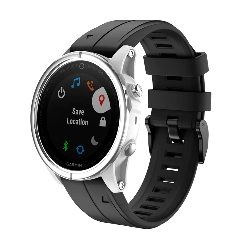 20 мм ремешок для часов Ремешок для Garmin Fenix 5S Fenix 5S Plus Смарт-часы Quick Release силиконовый ремешок Easyfit - Цвет: black