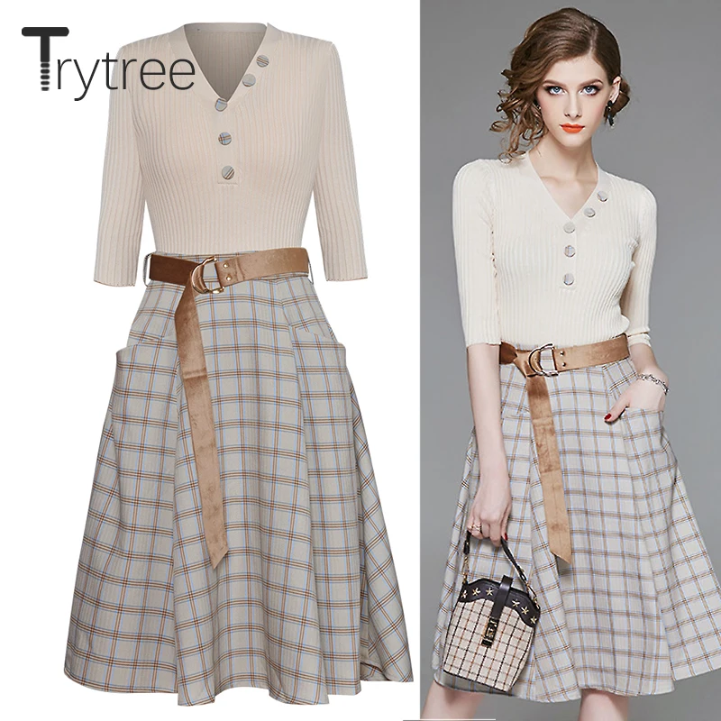 two piece plaid outfit