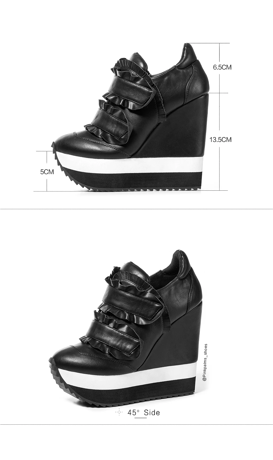 Sinsaut/Женская обувь из натуральной кожи на танкетке; женская обувь на высоком каблуке с оборками; повседневные туфли-лодочки; женская обувь на каблуке; кроссовки