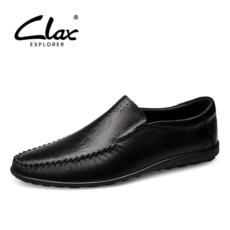 CLAX Men's Shoes Slip on 2019 Spring Summer Male Leather Shoe Genuine Casual Loafers Man Boat Footwear Moccasins Soft | Обувь