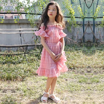 

Brand Toddler Baby Princess Dress New Girls Cotton Dress Summer 2019 Kids Dresses for Girls Children Plaid Dress Ruffles,#5205