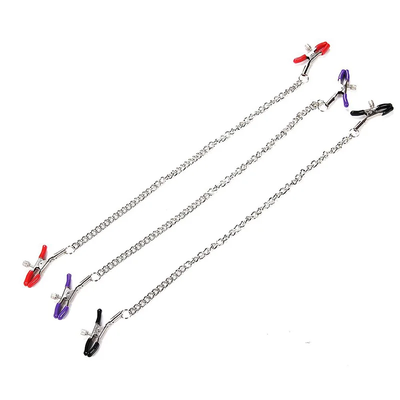 1 pair Stainless Steel Metal Chain Nipple Milk Clips Breast Clip Sex Slaves Nipple Clamps Sex Toys Butterfly Style for Couples