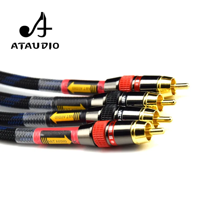 ATAUDIO Hifi RCA Cable High Quality 4N OFC HIFI 2RCA Male to Male Audio Cable