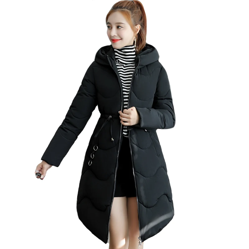 С большим меховым капюшоном Новая модная зимняя куртка для женщин длинные женские куртки хлопковая стеганая верхняя одежда Высокое качество парка куртки