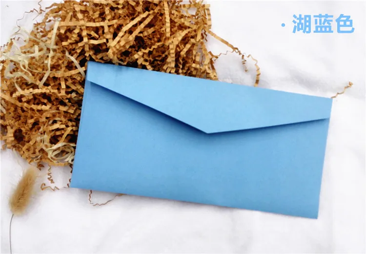 5# разъемная застежка-молния бумажные конверты Цветной Envelopes130 GMS 220x110 мм конверты толстые Цветной конверты 100 шт - Цвет: LAKE BLUE