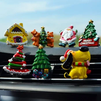 

New Year Car Air Freshener Outlet Clip Perfume Ornament Santa Claus Bell Decorations Christmas Car Interior Decorations