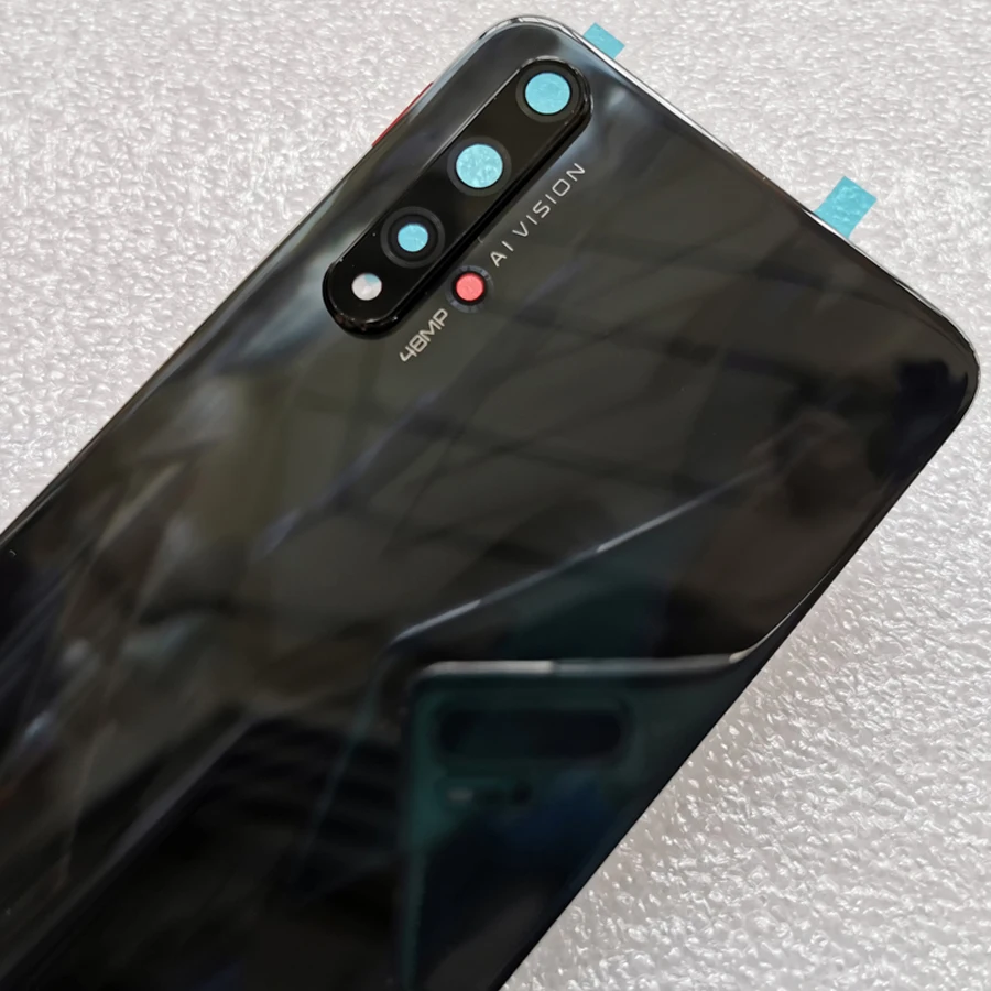 100% оригинальное стекло для Huawei Honor 20 корпус аккумулятора + камеры задняя крышка